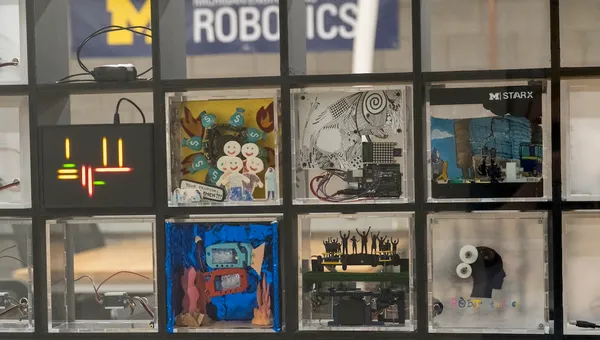 A video overview of the new interactive art piece located in the Ford Robotics Building.