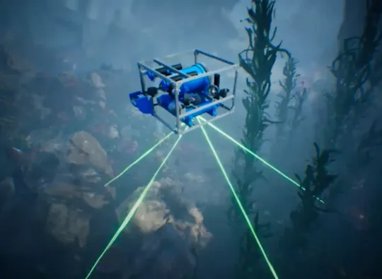 A roboticist presenting to a group of students.