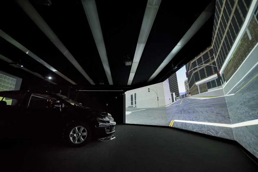 Laboratory simulation of urban, highway and rural route driving at the U-M Transportation Research Institute.