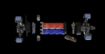 The SPPIRO robot, a soft origami in-pipe robot, shown inside a section of pipe.