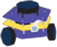 MBot robot orbiting around statistics